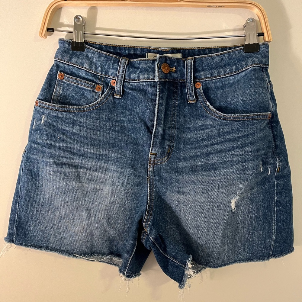MADEWELL Curvy High-rise Denim Shorts Medium Wash - size 25